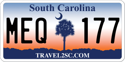 SC license plate MEQ177