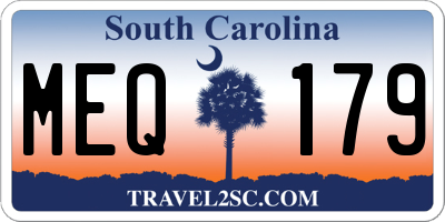 SC license plate MEQ179