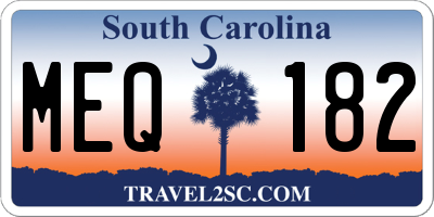 SC license plate MEQ182