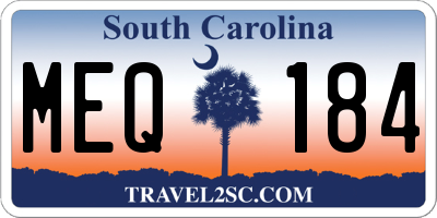 SC license plate MEQ184