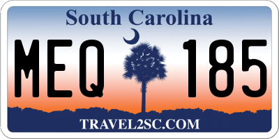 SC license plate MEQ185