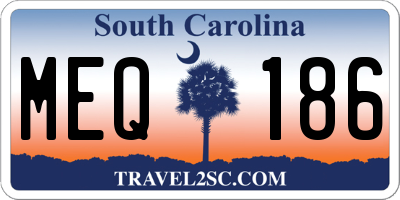SC license plate MEQ186