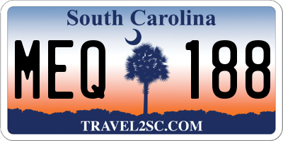 SC license plate MEQ188