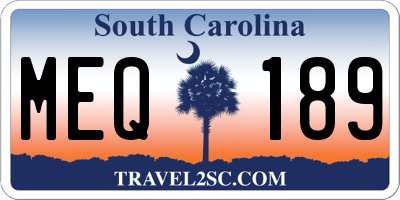 SC license plate MEQ189