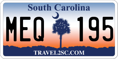 SC license plate MEQ195