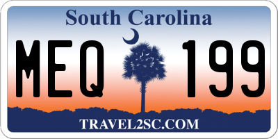 SC license plate MEQ199