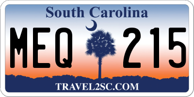 SC license plate MEQ215