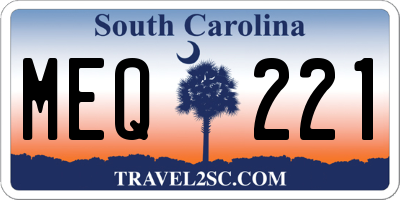 SC license plate MEQ221