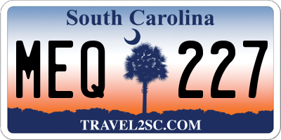 SC license plate MEQ227