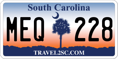 SC license plate MEQ228