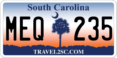 SC license plate MEQ235