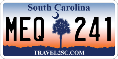 SC license plate MEQ241