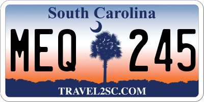 SC license plate MEQ245