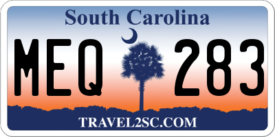 SC license plate MEQ283