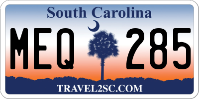 SC license plate MEQ285