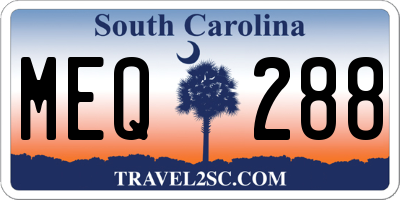 SC license plate MEQ288