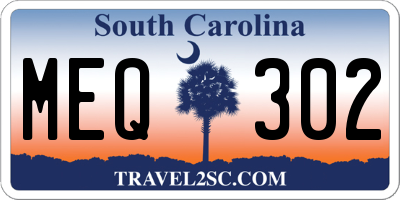 SC license plate MEQ302