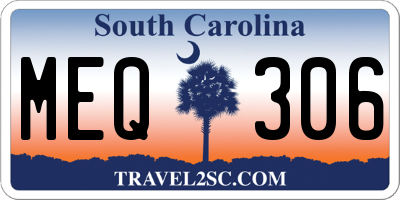SC license plate MEQ306