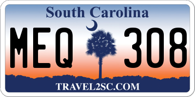 SC license plate MEQ308