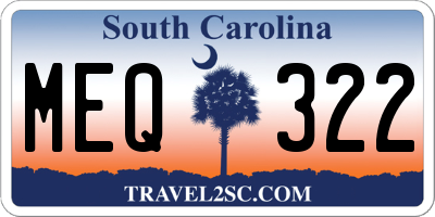 SC license plate MEQ322