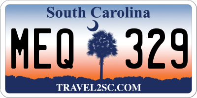 SC license plate MEQ329