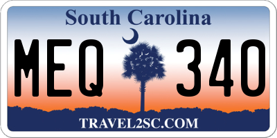 SC license plate MEQ340