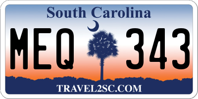 SC license plate MEQ343