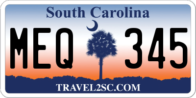 SC license plate MEQ345