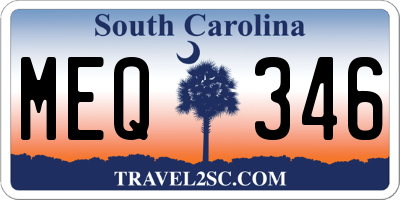 SC license plate MEQ346