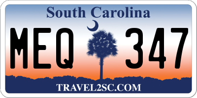 SC license plate MEQ347