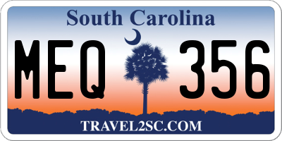 SC license plate MEQ356