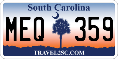SC license plate MEQ359