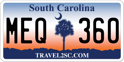 SC license plate MEQ360