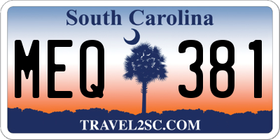 SC license plate MEQ381