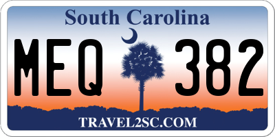 SC license plate MEQ382