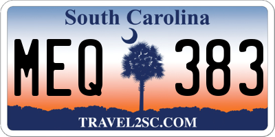 SC license plate MEQ383