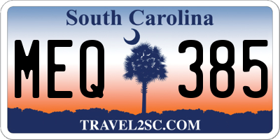 SC license plate MEQ385