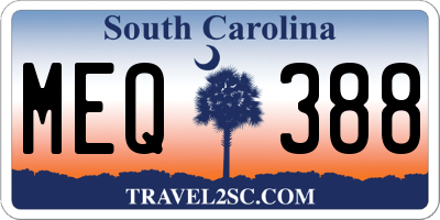 SC license plate MEQ388