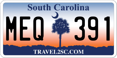 SC license plate MEQ391