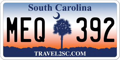 SC license plate MEQ392