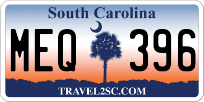 SC license plate MEQ396