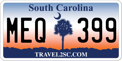 SC license plate MEQ399