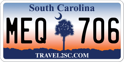SC license plate MEQ706