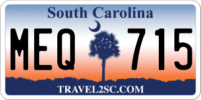 SC license plate MEQ715