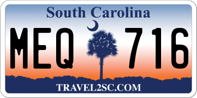 SC license plate MEQ716