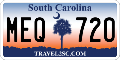 SC license plate MEQ720