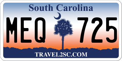 SC license plate MEQ725
