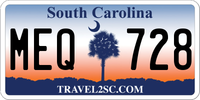 SC license plate MEQ728