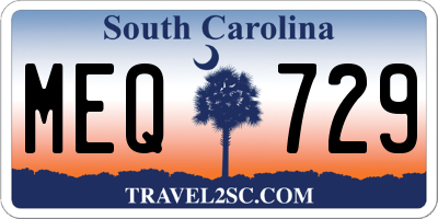 SC license plate MEQ729