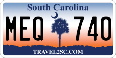 SC license plate MEQ740